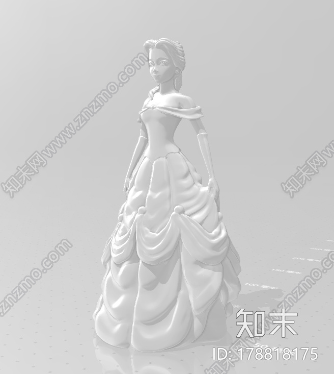 美女与野兽贝儿公主3d打印模型下载【ID:178818175】
