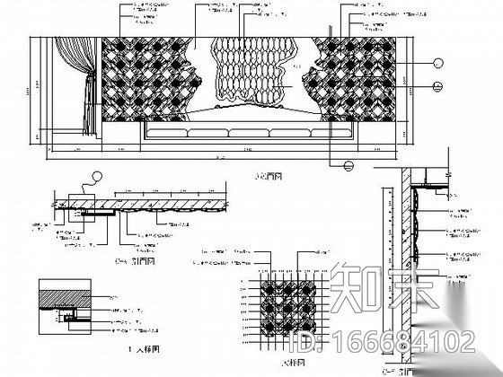 夜总会C型小包间装修图cad施工图下载【ID:166684102】