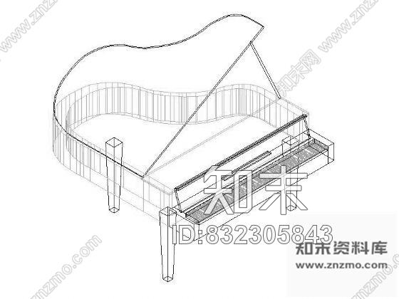 图块/节点钢琴三维图块Ⅰcad施工图下载【ID:832305843】