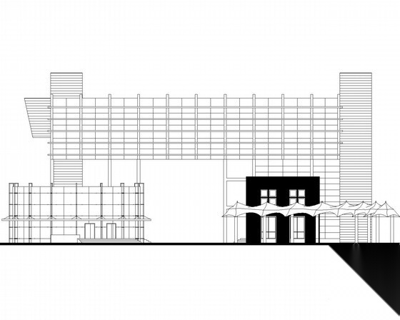 [重庆]某水城五层现代型会所建筑方案图cad施工图下载【ID:166836180】