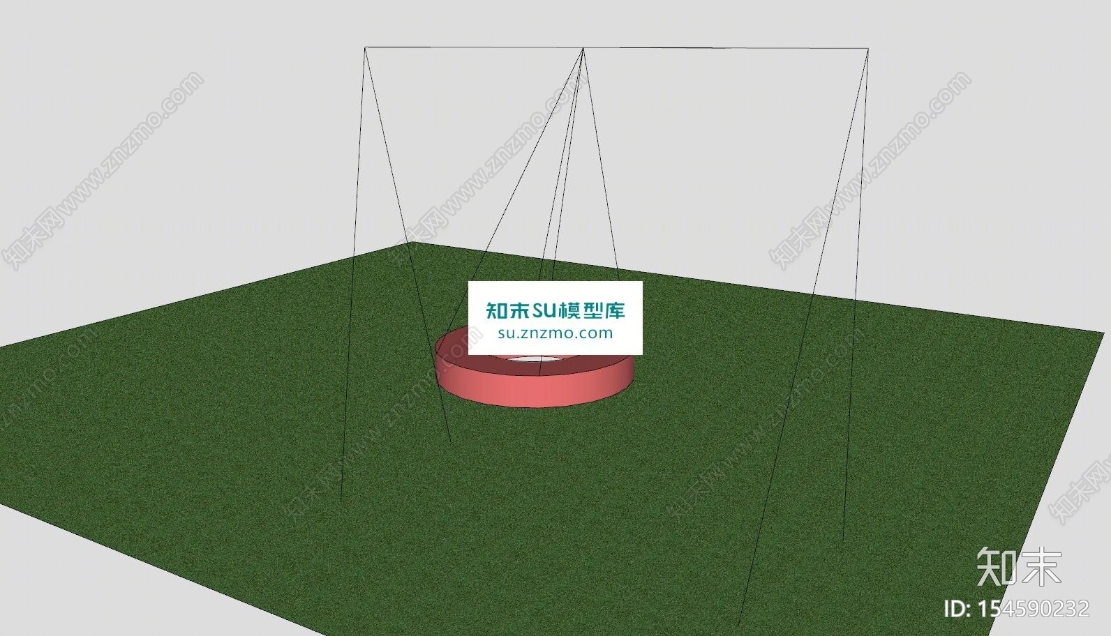简易轮胎秋千SU模型下载【ID:154590232】