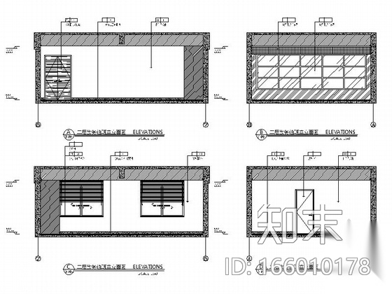 [湖南]看守所营房室内装修设计施工图cad施工图下载【ID:166010178】