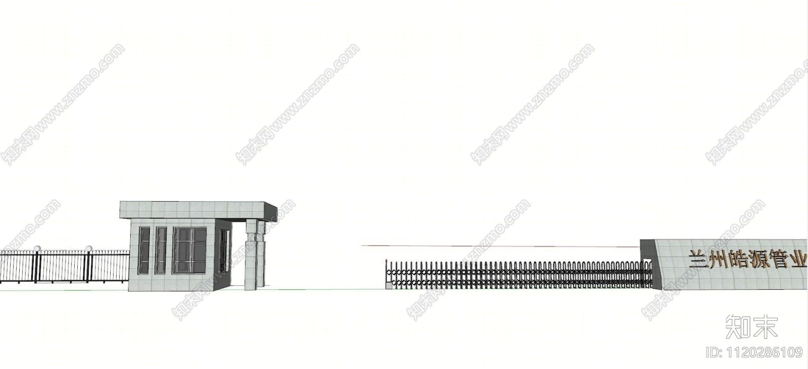 现代公司庭院大门SU模型下载【ID:1120286109】
