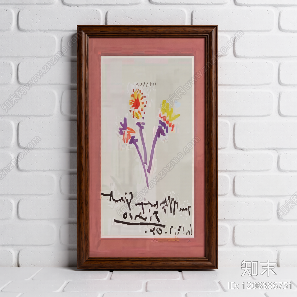 带画框的装饰画3D模型下载【ID:1206886751】