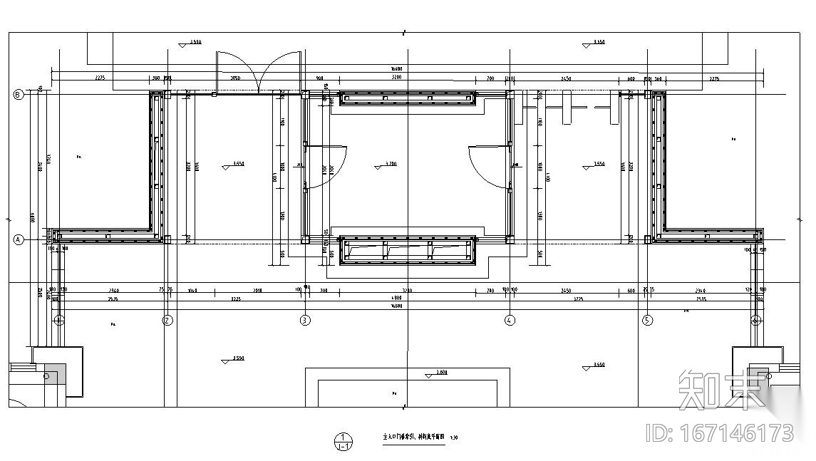 [广州]时代典雅住宅16米主入口景观施工图cad施工图下载【ID:167146173】