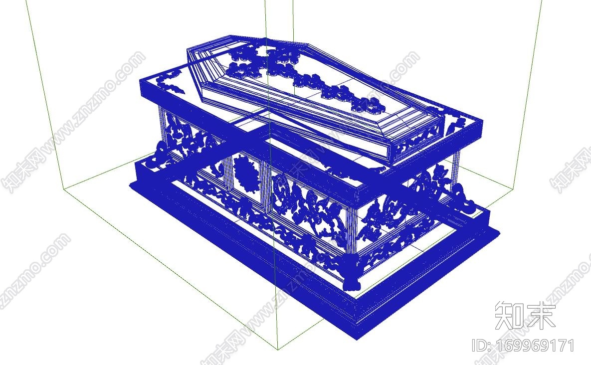 欧式花纹底座棺材CG模型下载【ID:169969171】