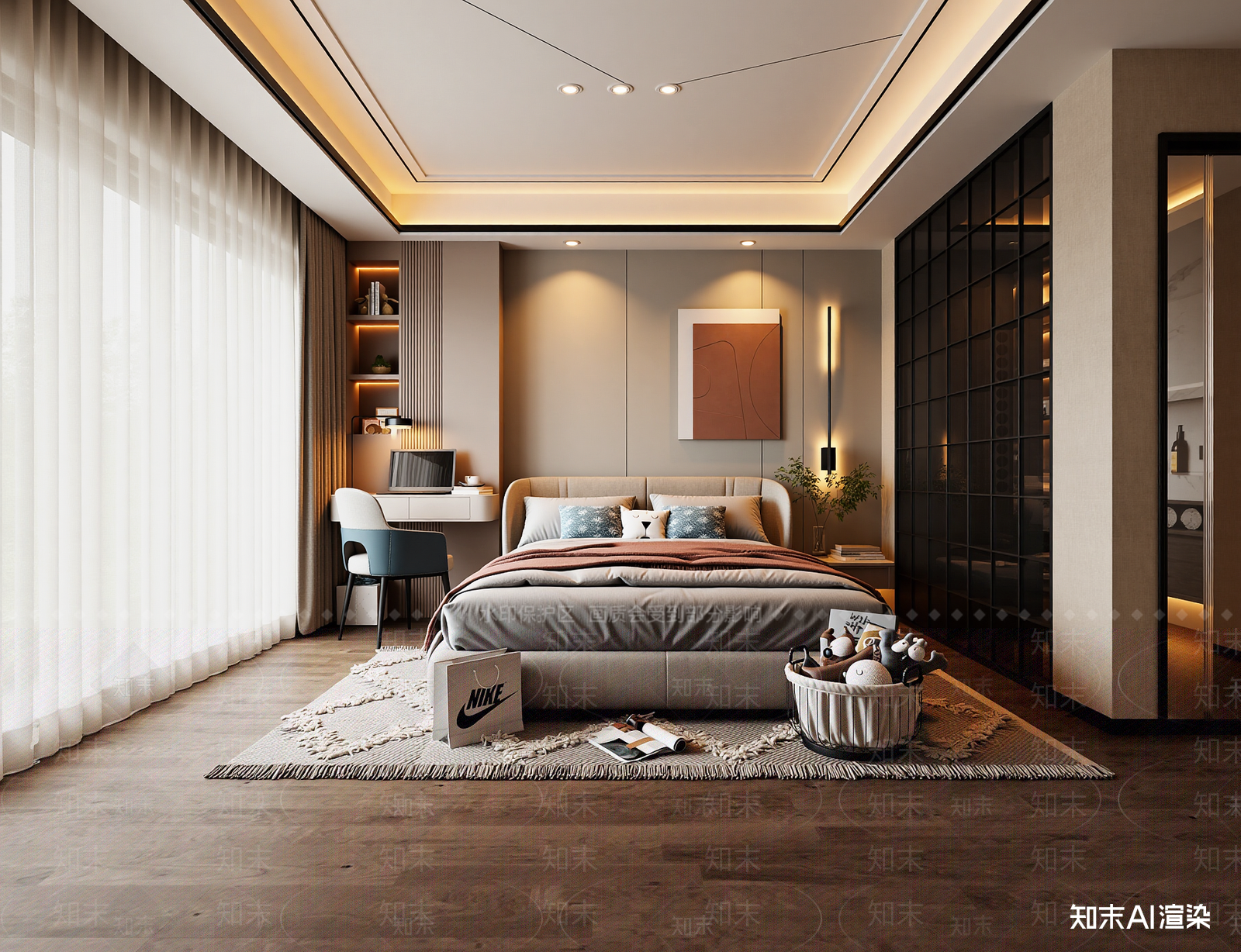 现代家居卧室3D模型下载【ID:1221990348】