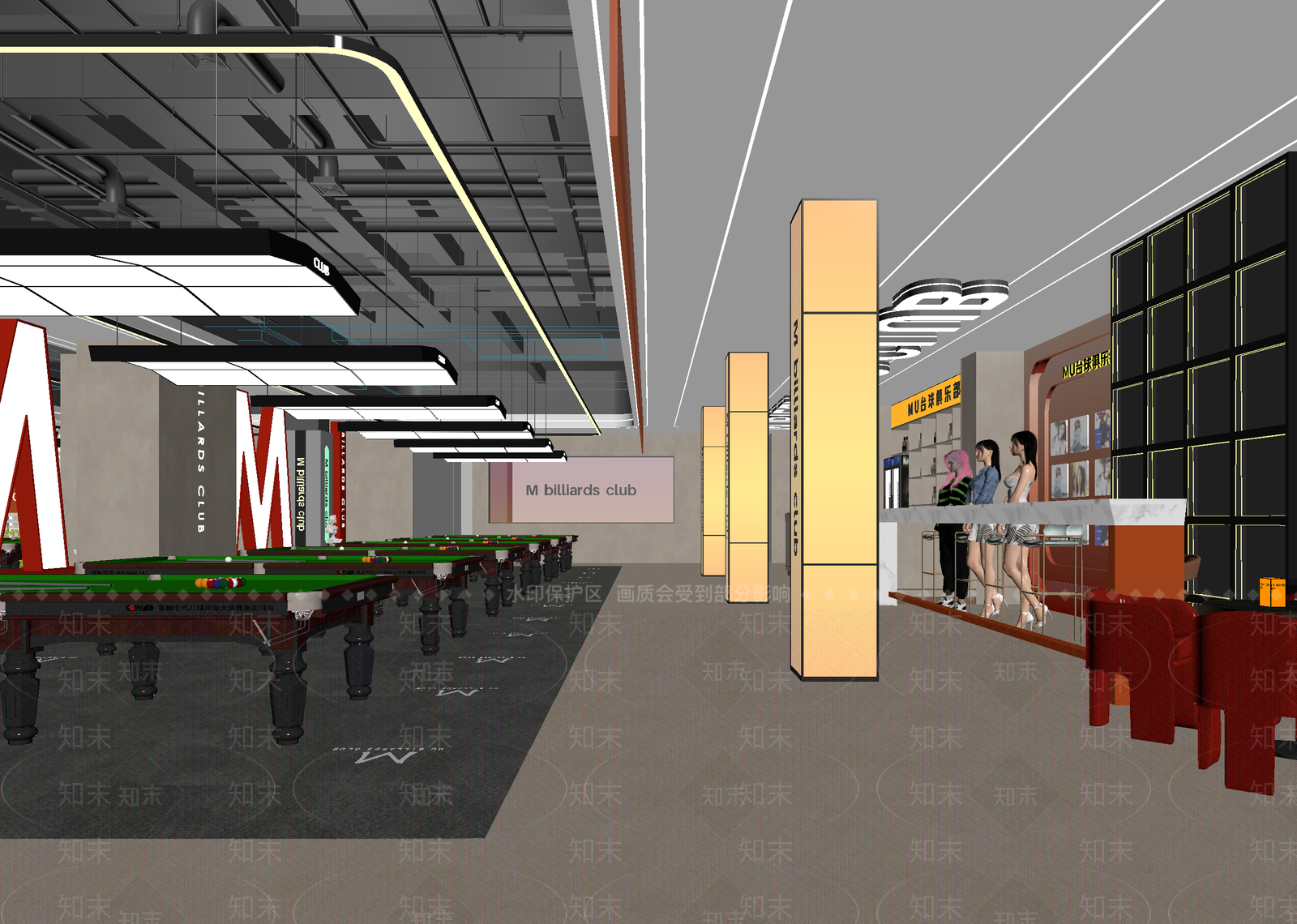 现代台球室3D模型下载【ID:1215164168】