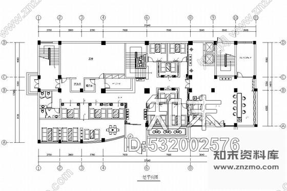 施工图温州北欧风格港式茶餐厅室内装修图cad施工图下载【ID:532002576】