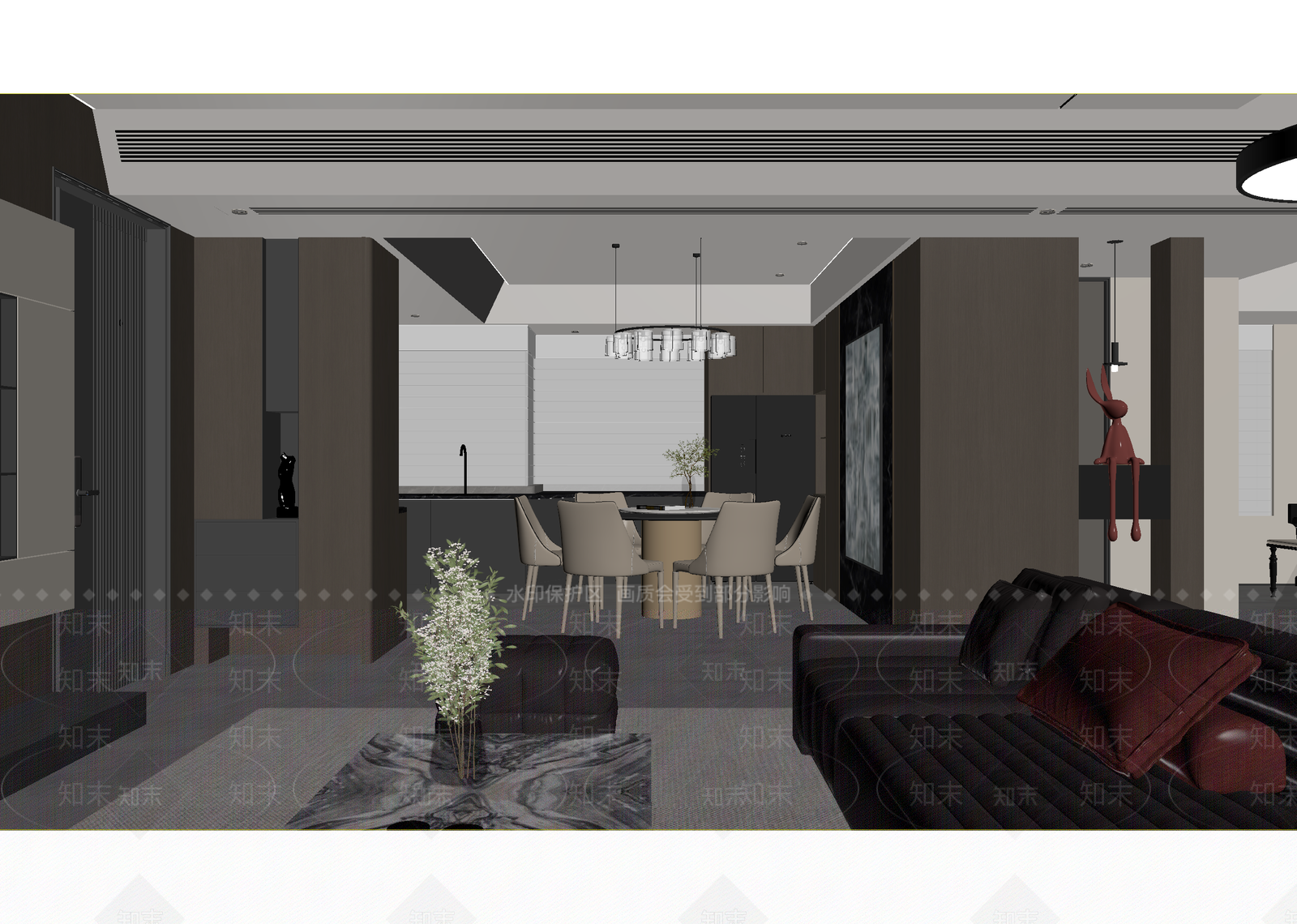 现代客餐厅3D模型下载【ID:1215180562】