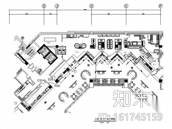 现代简约酒店二层开敞式厨房装修图cad施工图下载【ID:161745159】