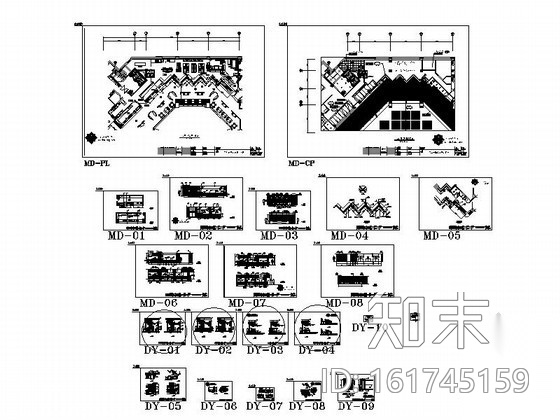 现代简约酒店二层开敞式厨房装修图cad施工图下载【ID:161745159】