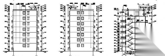 某七层住宅楼建筑结构方案图cad施工图下载【ID:149848137】