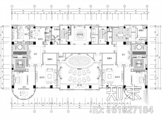 [苏州]奢华欧式风格商务会所四层卧室休息区室内装修图（...施工图下载【ID:161827184】