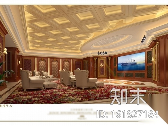[苏州]奢华欧式风格商务会所四层卧室休息区室内装修图（...cad施工图下载【ID:161827184】
