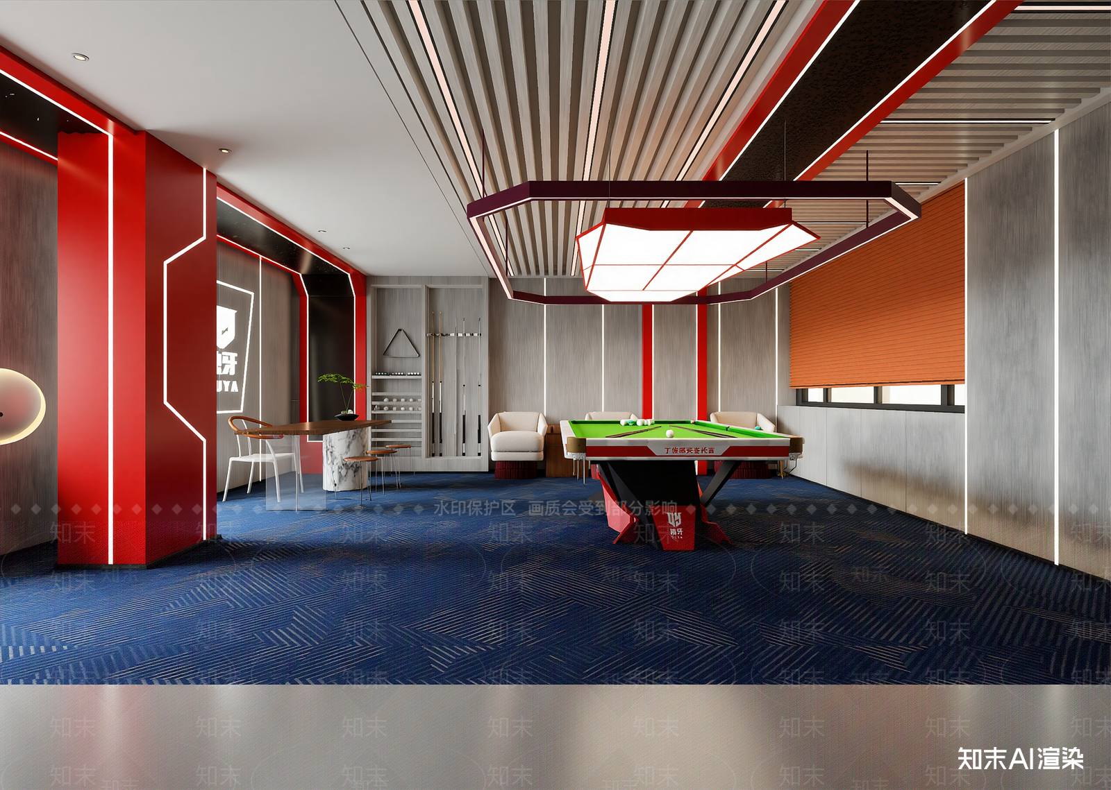 现代台球室3D模型下载【ID:1215050967】
