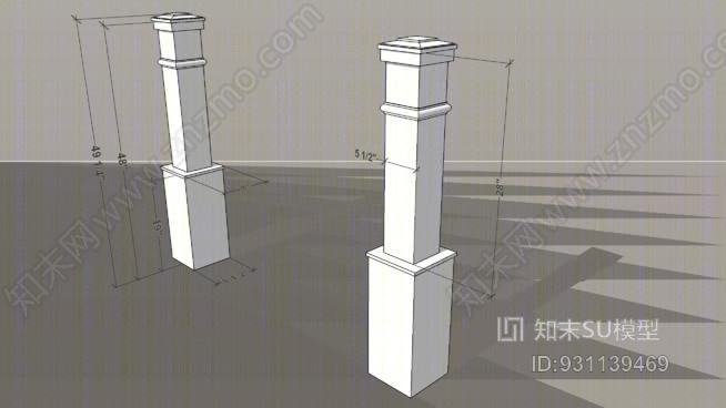 自定义邮件柱SU模型下载【ID:931139469】