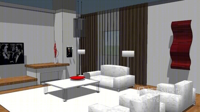 家居客厅SU模型下载【ID:47631009】