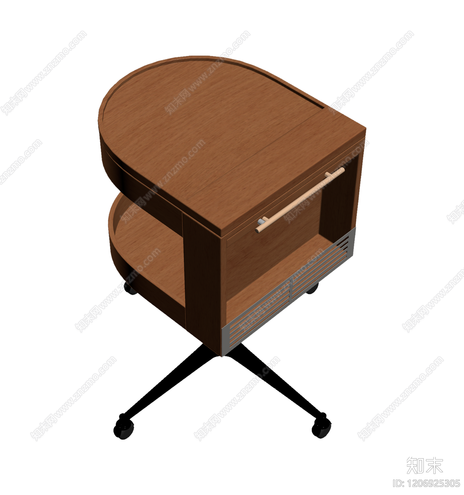 木质移动置物车3D模型下载【ID:1206925305】