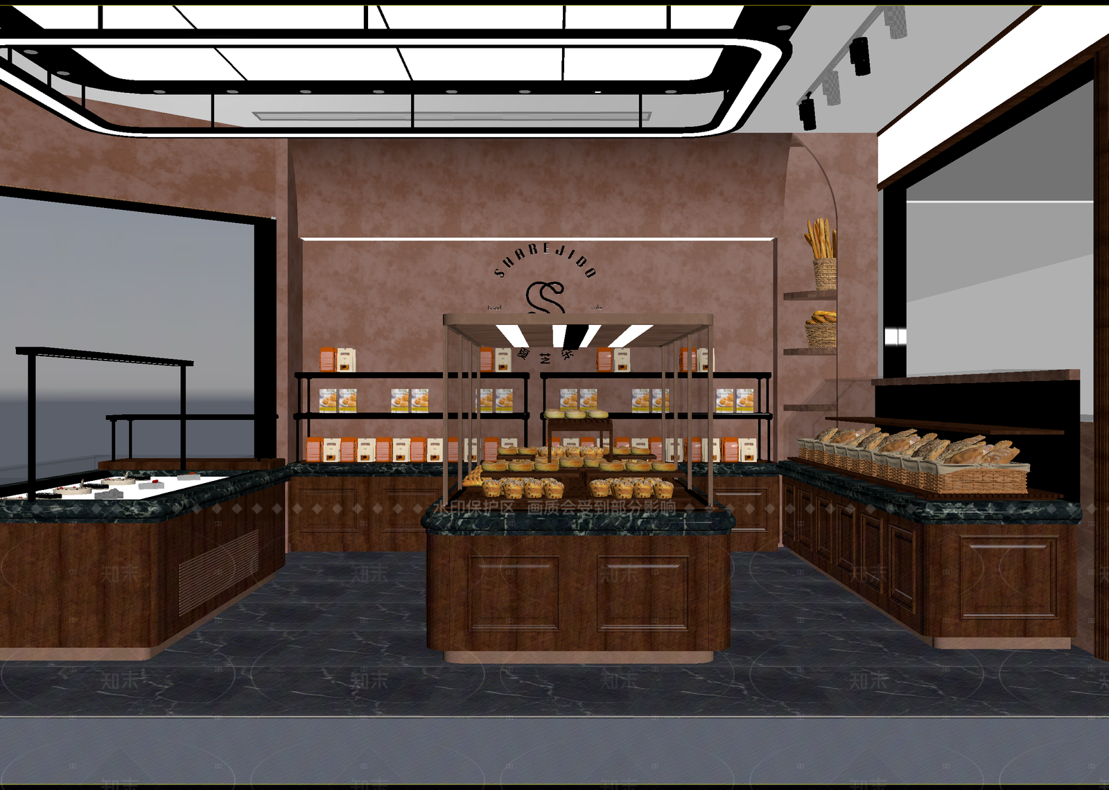 现代面包店3D模型下载【ID:1214944367】