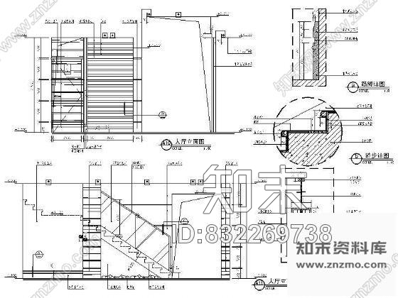 图块/节点现代楼梯设计详图cad施工图下载【ID:832269738】