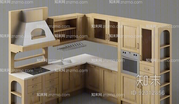 橱柜组合93D模型下载【ID:92312856】