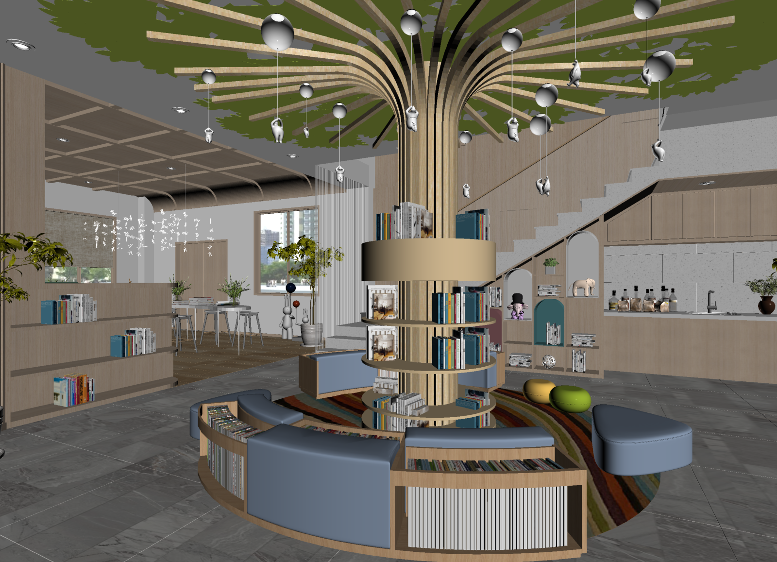 现代书店3D模型下载【ID:1214329469】