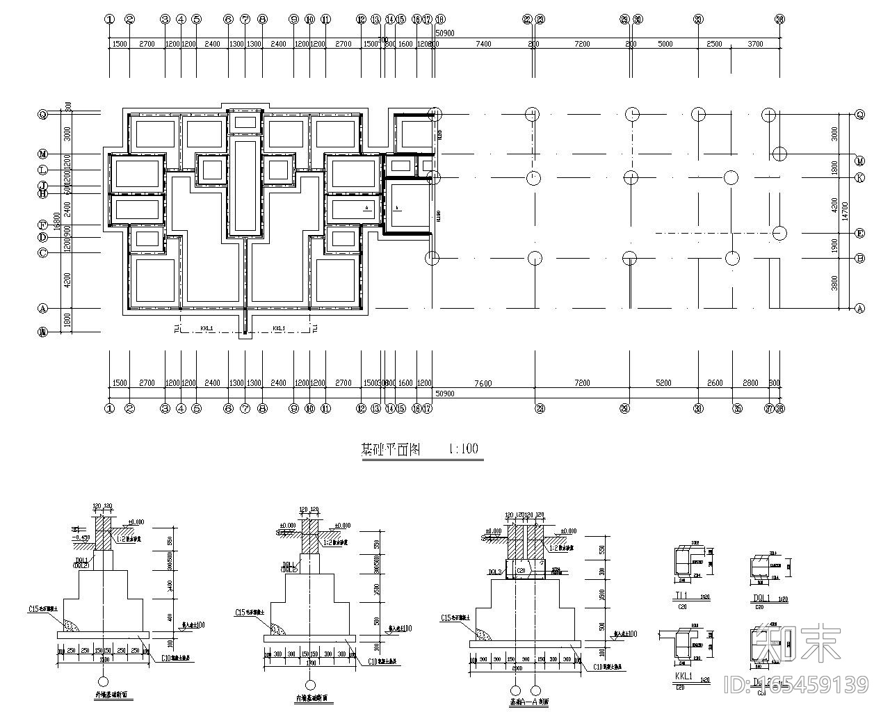 某桩基带条基住宅砖混结构施工图（CAD）cad施工图下载【ID:165459139】