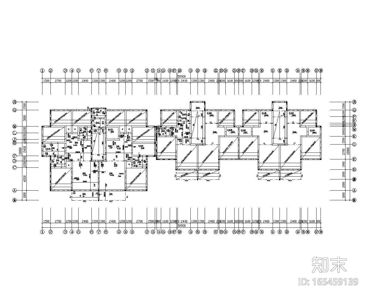 某桩基带条基住宅砖混结构施工图（CAD）cad施工图下载【ID:165459139】