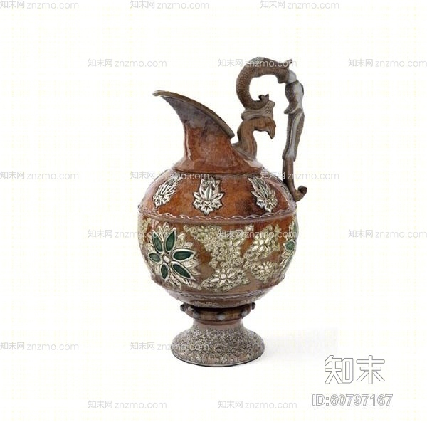 棕色陶艺工艺品3D模型下载【ID:60797167】