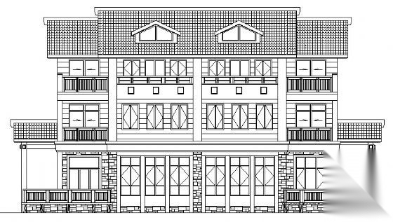 西湖某别墅建筑设计方案（2）cad施工图下载【ID:149925146】