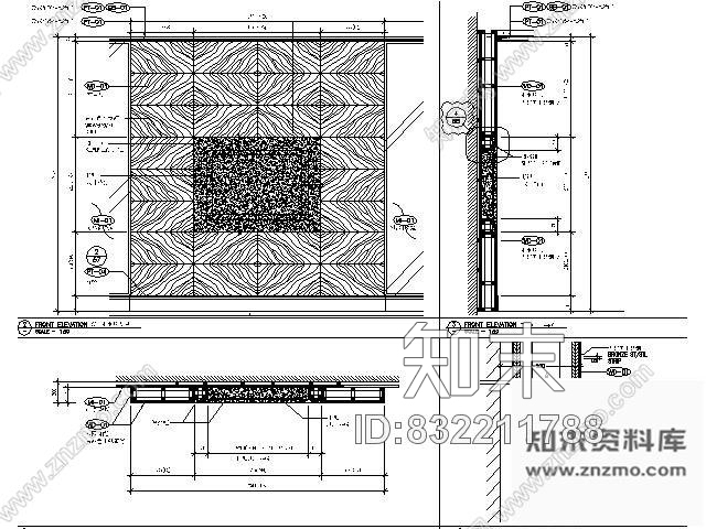 图块/节点样板间电视墙详图cad施工图下载【ID:832211788】