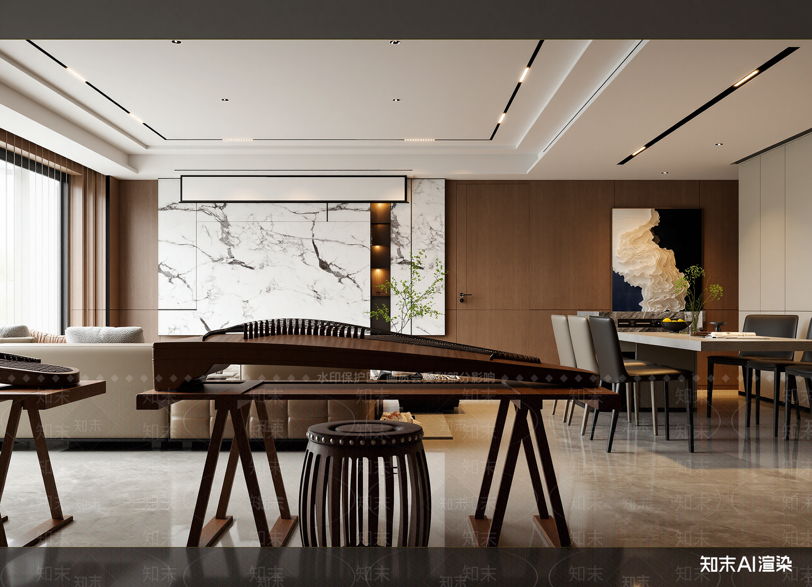 现代茶室3D模型下载【ID:1214684805】