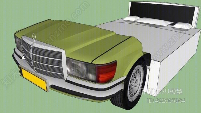 梅赛德斯-奔驰W116床SU模型下载【ID:432605984】
