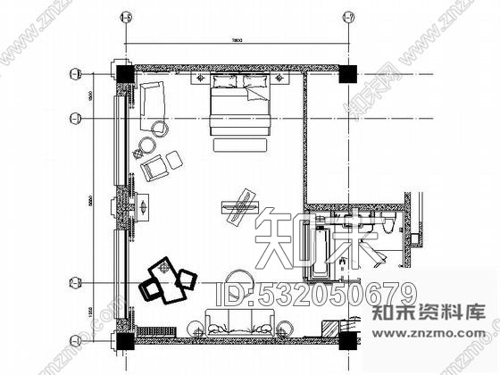 施工图河北某大酒店E型客房装修图cad施工图下载【ID:532050679】