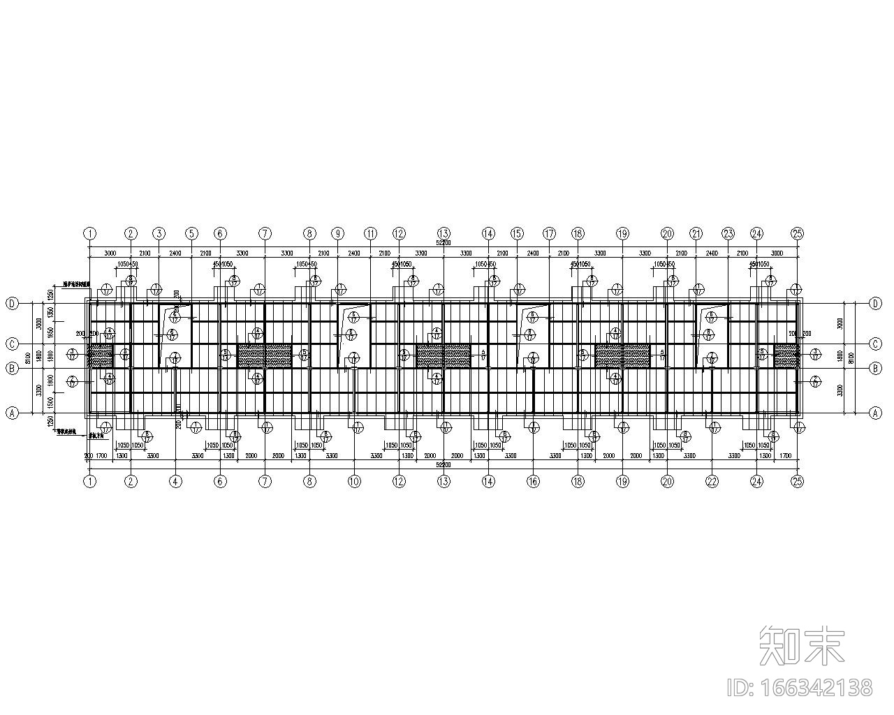 某临时三层周转房钢结构施工图（CAD）cad施工图下载【ID:166342138】