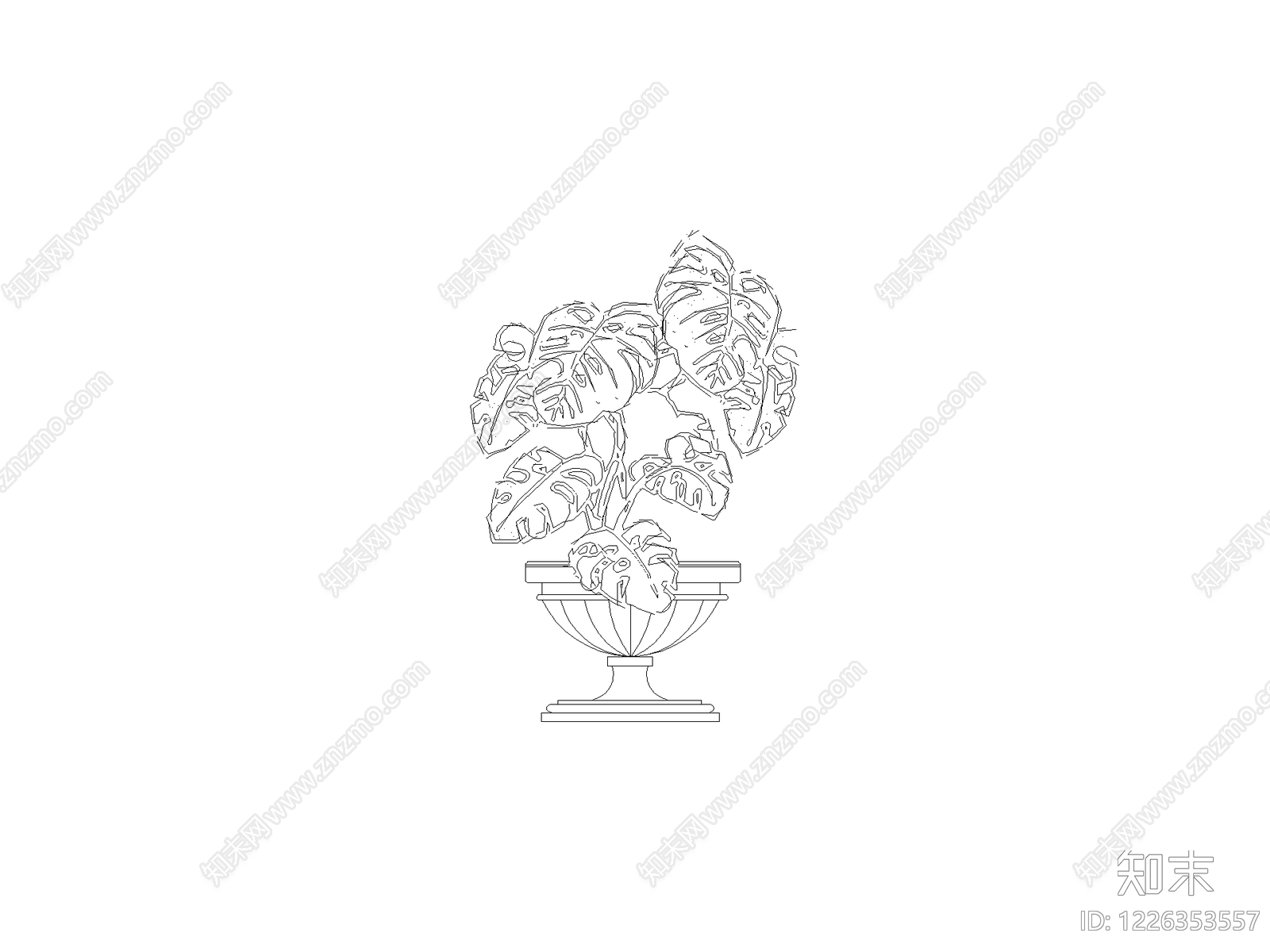 现代绿植CAD图纸