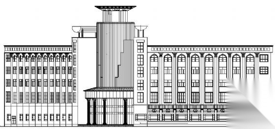 某房产中心五层办公楼建筑施工图cad施工图下载【ID:151435128】