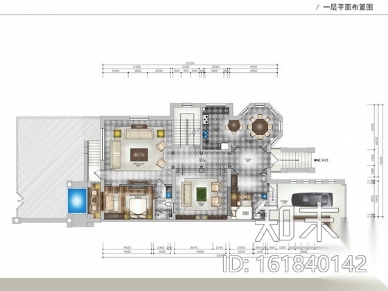 [河北]优雅时尚又艺术的别墅CAD施工图（含效果图）cad施工图下载【ID:161840142】