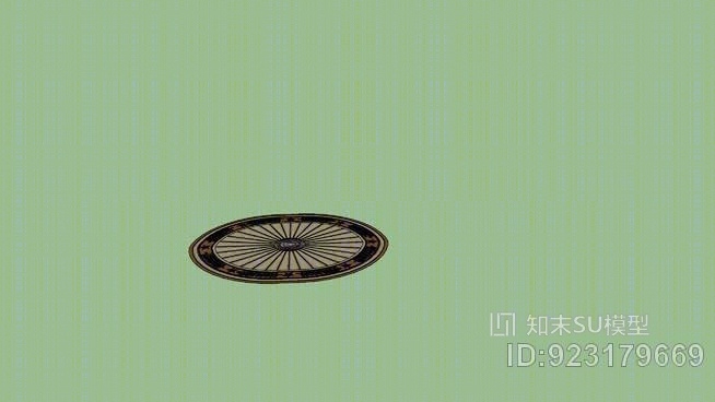 椭圆形办公室地毯SU模型下载【ID:923179669】