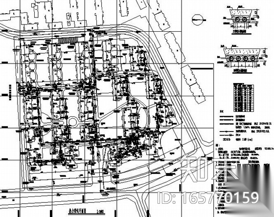 某小区热力管线平面图cad施工图下载【ID:165770159】