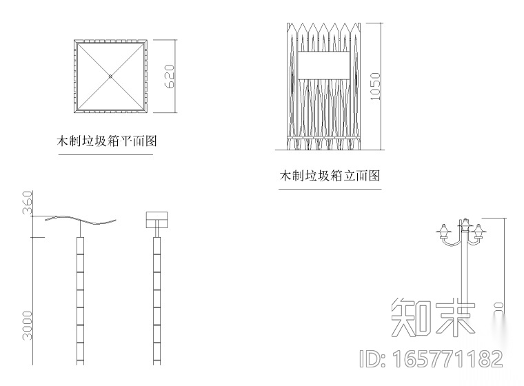 19套景观灯柱CAD施工图cad施工图下载【ID:165771182】