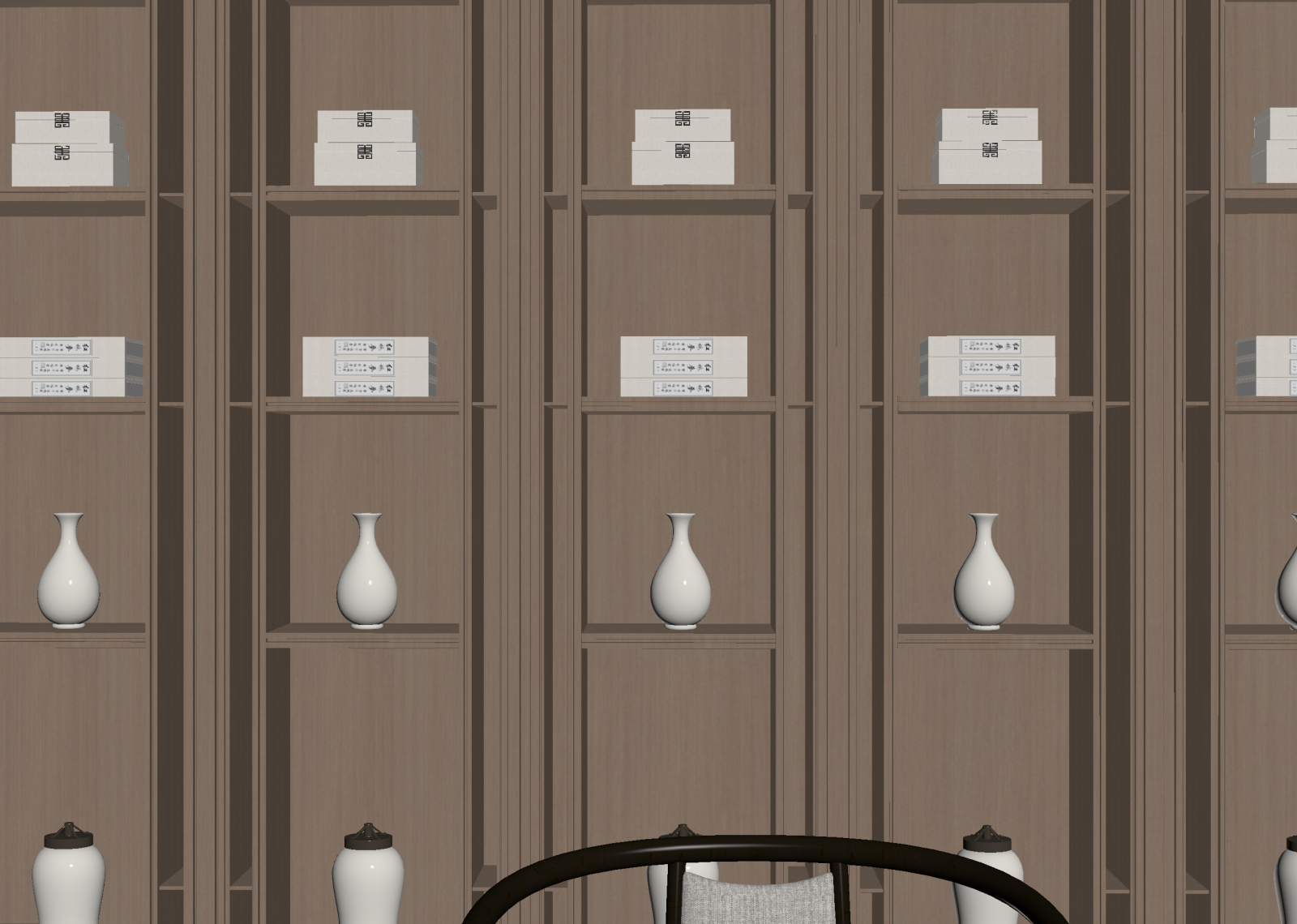 新中式书房3D模型下载【ID:1214795988】
