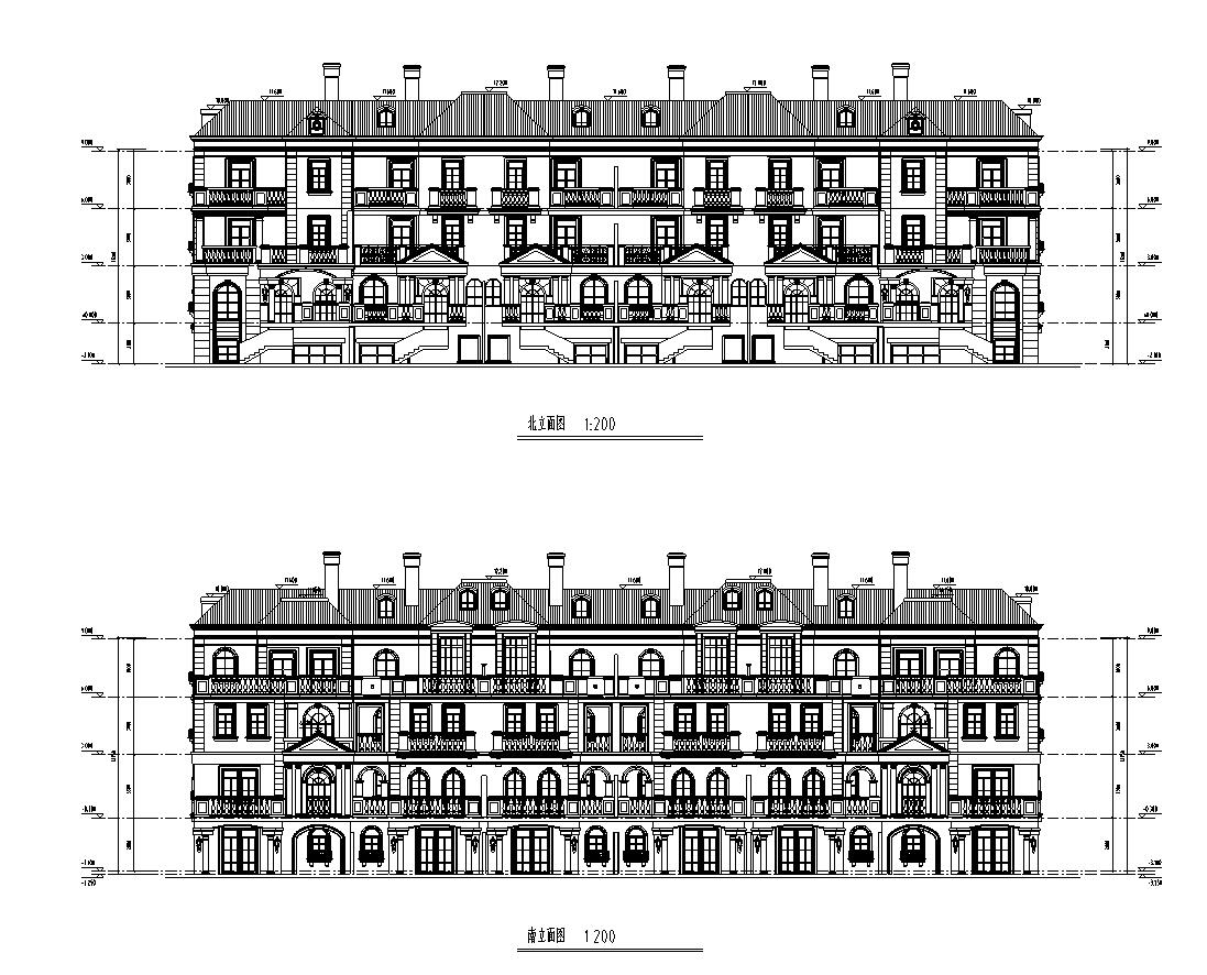 江苏特色欧陆风格建筑全套cad施工图下载【ID:167385128】