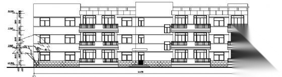 某三层办公楼建筑方案图cad施工图下载【ID:151434172】