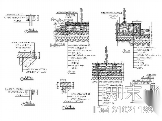 某旱喷广场景观规划设计施工图cad施工图下载【ID:161021199】