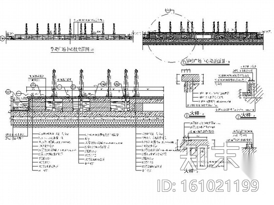 某旱喷广场景观规划设计施工图cad施工图下载【ID:161021199】