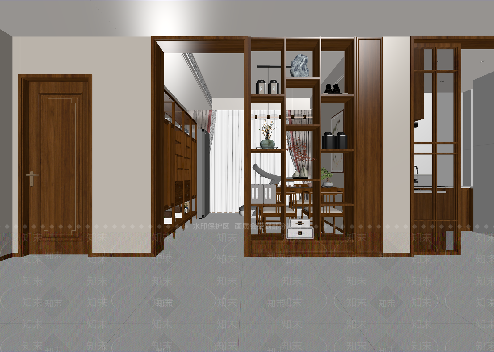 中式玄关3D模型下载【ID:1214779407】