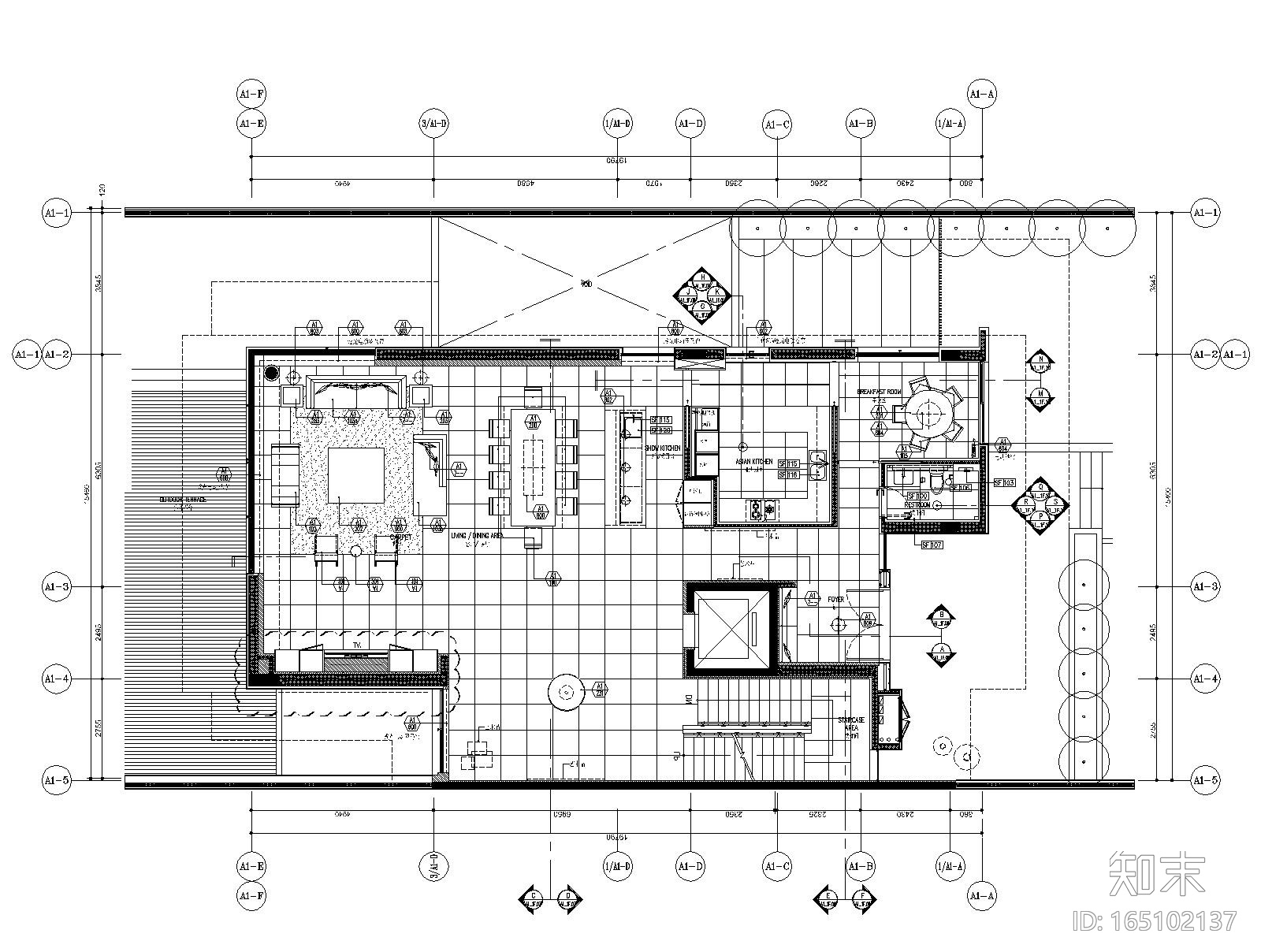 [海南]SCDA-三亚艾迪逊型私人别墅A+B户型室内装修CAD施...cad施工图下载【ID:165102137】