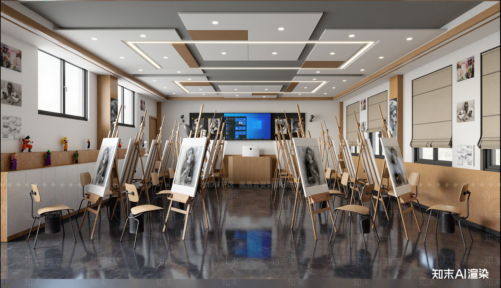 新中式工作室3D模型下载【ID:1221995568】